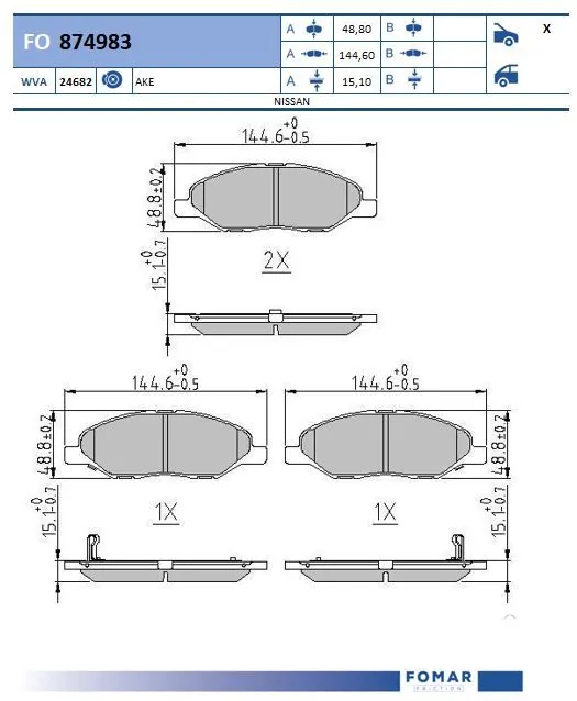 Brake Pad Set, disc brake